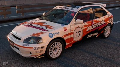 GT Sport Mistral Livery, based on the Honda Gathers Drider CIVIC '98.