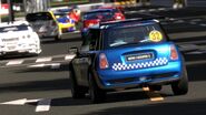 The scrapped Mini Cooper S Tuned Car '06 from early GT5 screenshots.