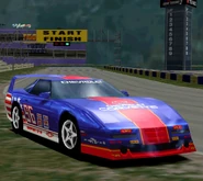 A Chevrolet Corvette Coupe (C4) '96 with racing modifications applied.