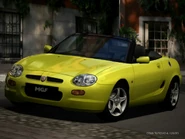 The special colored version of the MGF '97 as it appears in Gran Turismo 4.