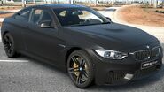 The special Frozen Black Metallic version of the BMW M4 Coupé as it appears in Gran Turismo 6.