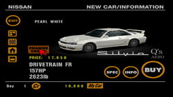 ハイストーリー 1/43 日産 S14 シルビア K's エアロ 1996 クリア
