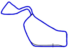 The Rome Circuit (in blue) superimposed onto the full course.