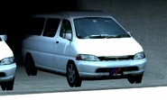 A Toyota GranVia scenery car, in GT5 and GT6 in the Trial Mountain Circuit track.