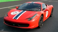 GT Sport Cup Livery. The stripes seen on this livery bears a resemblance to the Ferrari 458 Speciale.