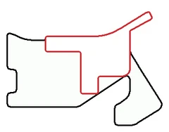 The Seattle Short Circuit (In red) superimposed onto the full course.