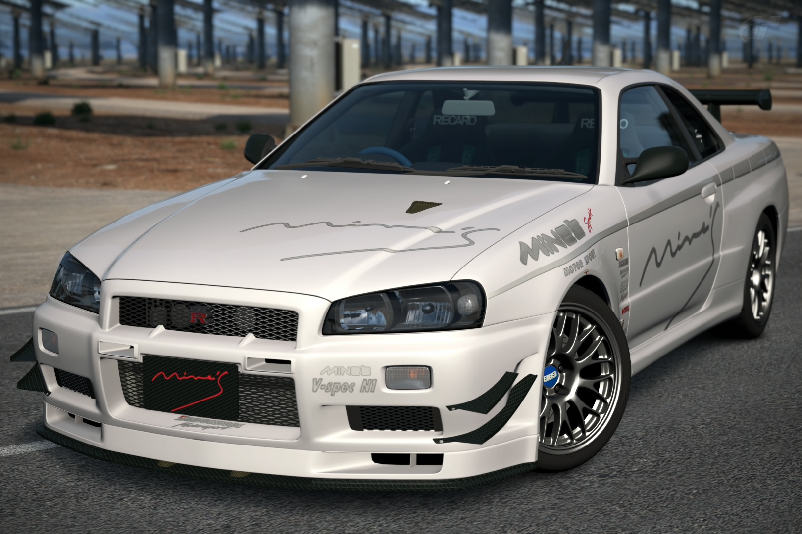 たま Nissan Skyline GT-R Mine's (R34) 1/64 Aoshima Option Nissan MINE'S BNR34 SKYLINE GT-R R34