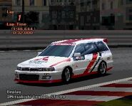 A Mitsubishi LEGNUM ST '99 with racing modifications applied.