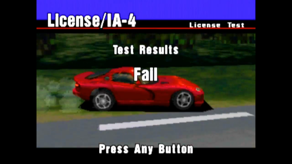 Gran Turismo 4 (GT4) license test crash