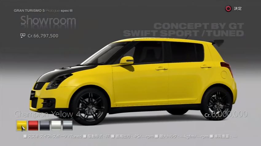 Suzuki Swift Sport/Tuned, Gran Turismo Wiki