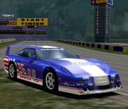 A Chevrolet Corvette ZR-1 (C4) '95 with racing modifications applied.