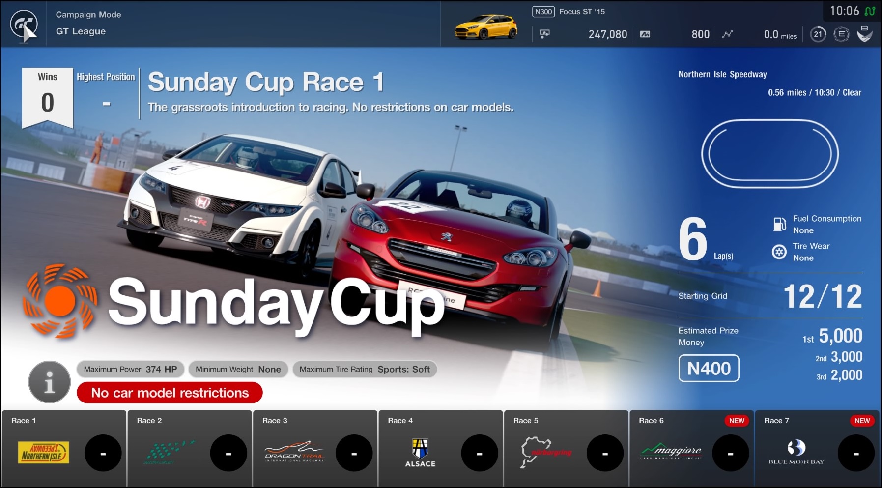Gran Turismo 4, Playthrough, Sunday Cup 1-5