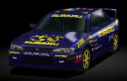 A Subaru IMPREZA Sedan WRX STI Version II '95 with racing modifications applied, the livery of which is based on its WRC model.