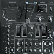 A close-up of the LRV's control panel