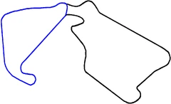 The Silverstone National Circuit superimposed onto the full course