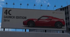 The car seen as a billboard in the Tokyo Expressway Central Loop layouts in GT Sport.