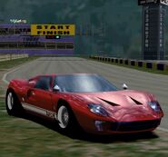 The Ford GT40 Mark I '66 as it appears in Gran Turismo 2. Originally more color options were available for this car in earlier games, such as the White color shown in this picture