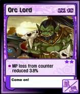 The Orc Lord's Monster Card.