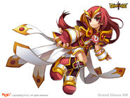 Promotional artwork of Elesis in Phantom Phoenix's Armor Set.