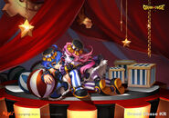 Promotional artwork of Mari and Ley in Nightmare Circus Armor Set.