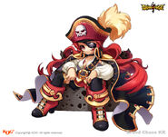 Promotional artwork of Elesis in Pirate Coordi set.