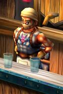 Vyx behind his bar