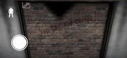 Granny Garage Brick Wall V1.4.jpg (834 KB) A picture of the Garage door when it is open, showing the text "You can not escape!", written in either blood or red marker (prior to V1.5)