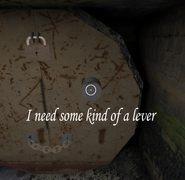 Trying to interact with the lever lock without the Wooden Stick.
