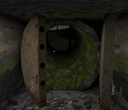 The escape pipe, once opened