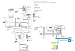 The map of the in-game house, showing all of Granny's waypoints