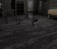 Slendrina's Mother falling dead and spewing the Spider Key.