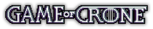 White gothic text that reads 'Game of Crone'