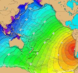 Tsunami travel time Valdivia 1960