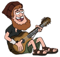 Unnamed singing hippie