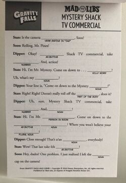 Gravity Falls Mad Libs Gravity Falls Wiki Fandom