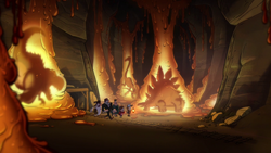 The dinosaurs in sap.