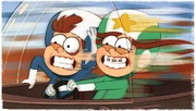 Dipper and Mabel in the space race