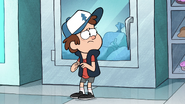 S1e5 dipper looking at the cooler's door