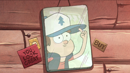 S1e1 dipper's reflection with hat