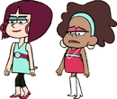 The Magenta-haired girl (left) and the brown-haired girl (right)