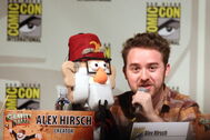 Alex Hirsch with Grunkle Stan Puppet