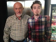 Alex and Jonathan while recording Filbrick's lines.