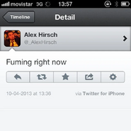 Alex's deleted tweet on the leak