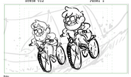 Unused storyboard of Stan and Ford biking as kids by Alonso Ramirez