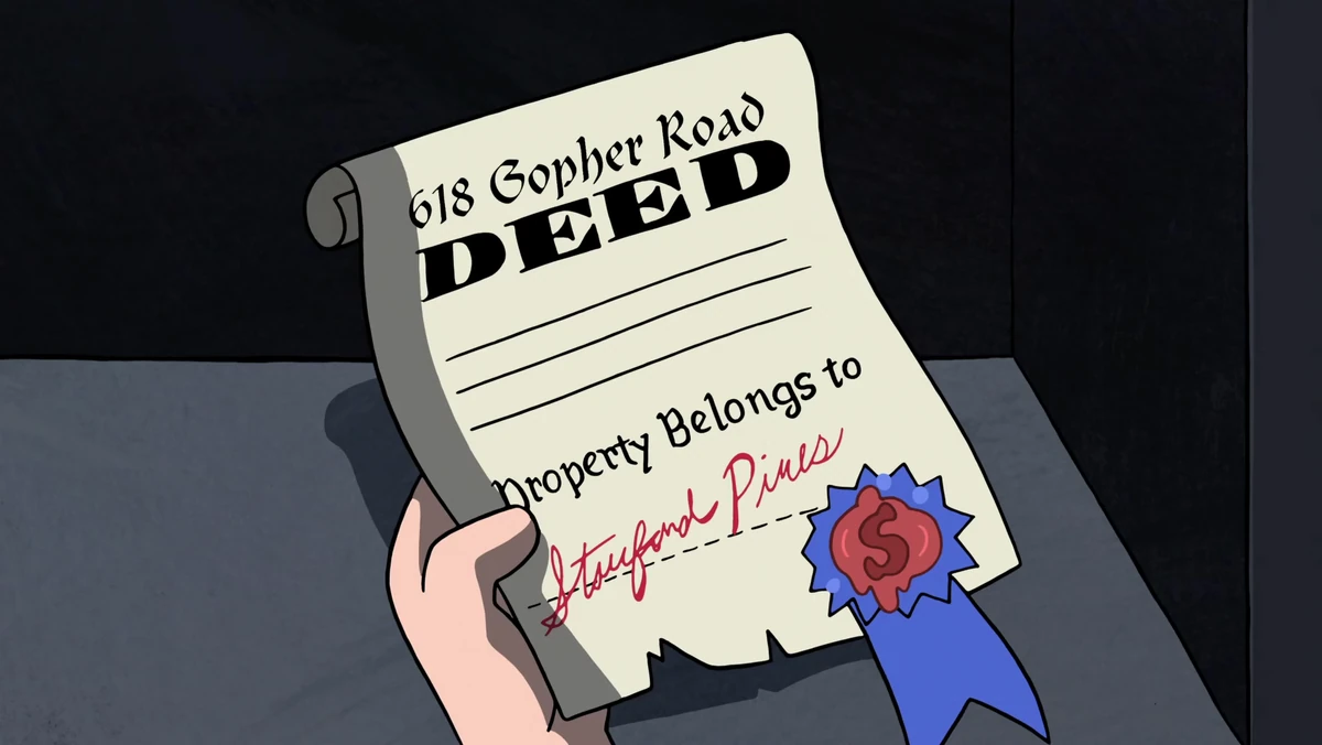Mystery Shack deed Gravity Falls Wiki Fandom