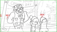 Sketch of Grunkle Stan with the kids.