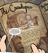 On the right page, there is a page with the noticeable lettering of "Boiling Isl", which may be a reference to The Boiling Isles in Dana Terrace's The Owl House.