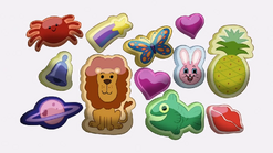 Puffy stickers.