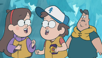 S1e2 dipper and mabel looking at each other