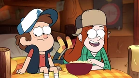 Dipper y Wendy viendo:"No tienen vida pero un poco sí"